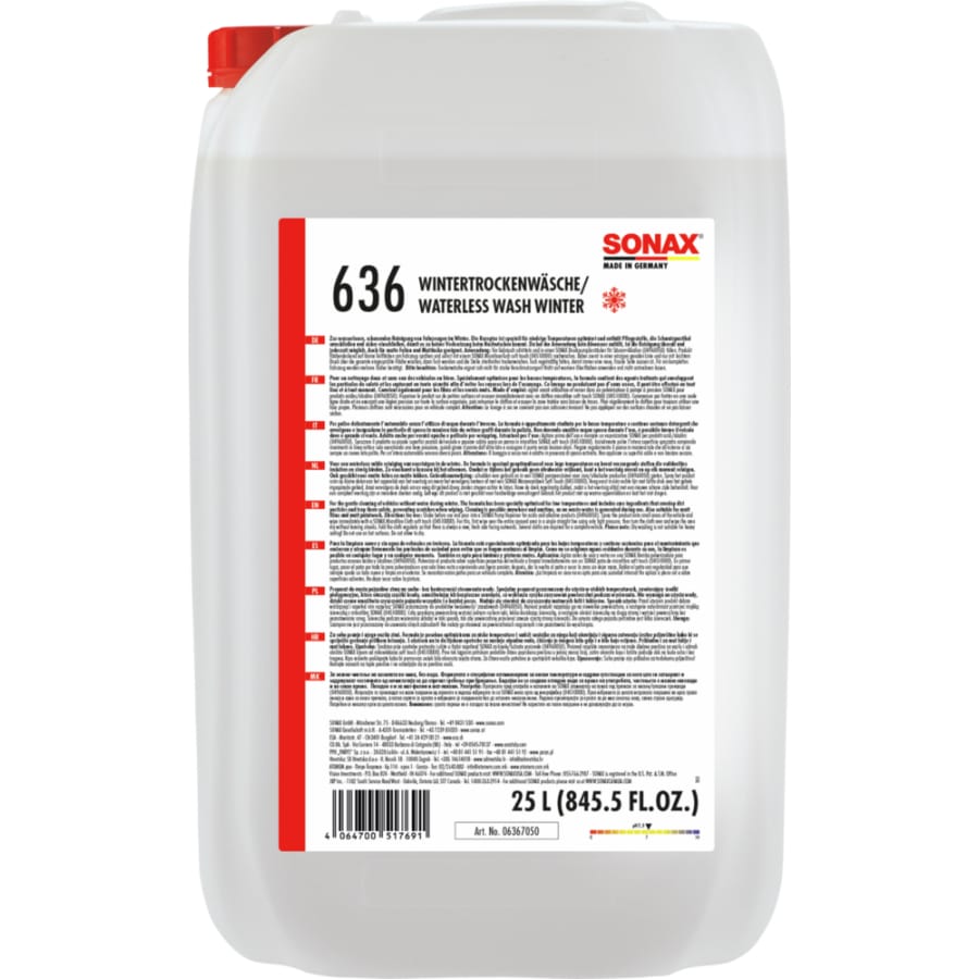 SONAX WinterTrockenWäsche, schonend – 25 Liter - Kanister