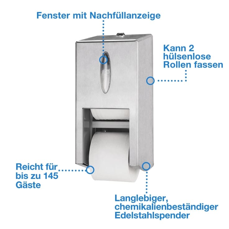Tork T7 System Doppelrollenspender Edelstahl Toilettenpapier