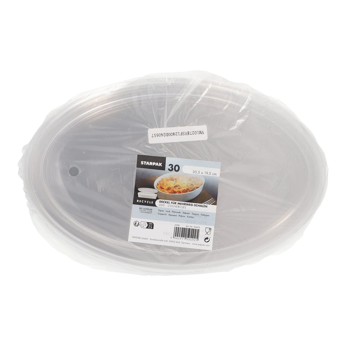 Starpak "Cella" Deckel für Mehrweg-Schalen, oval, 19,5 x 30,5 cm