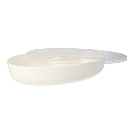 Starpak "Cella" Mehrweg-Schalen oval, 2400 ml, weiß 1 Karton (4 Packungen × 15 Stück)