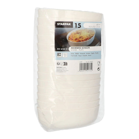 Starpak "Cella" Mehrweg-Schalen oval, 450 ml, weiß