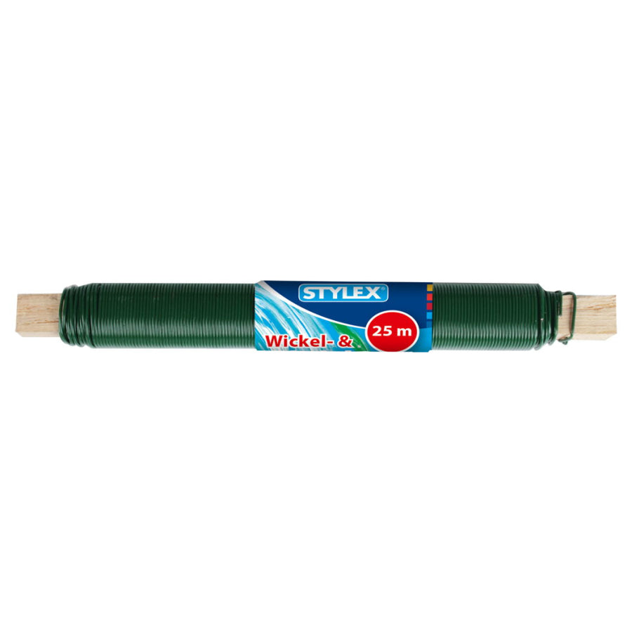 STYLEX Wickeldraht grün, 0,7 mm x 25 m auf Holzspule