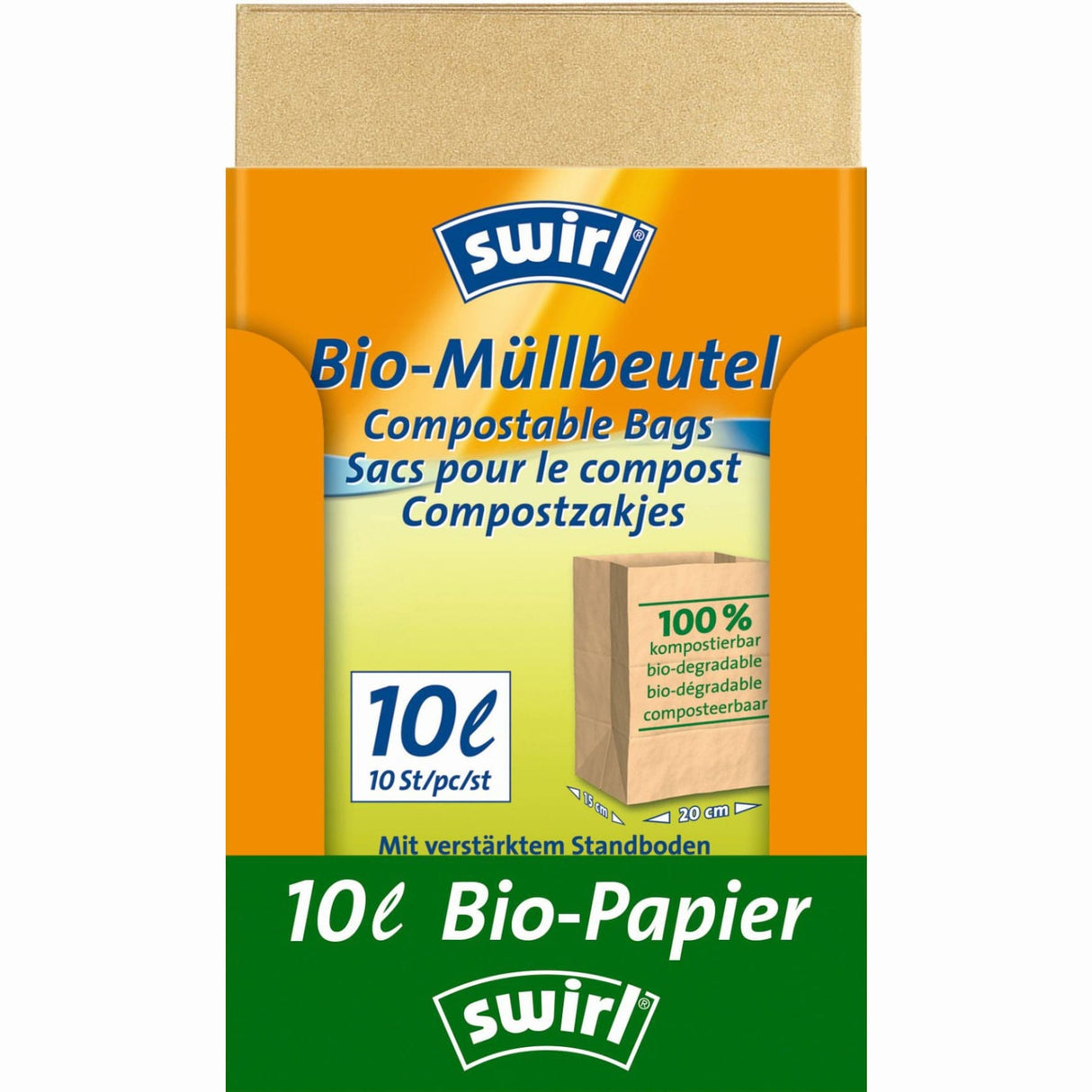 Swirl® Bioabfall-Beutel 10 l 1 Karton = 7 x 10 Stück = 70 Stück