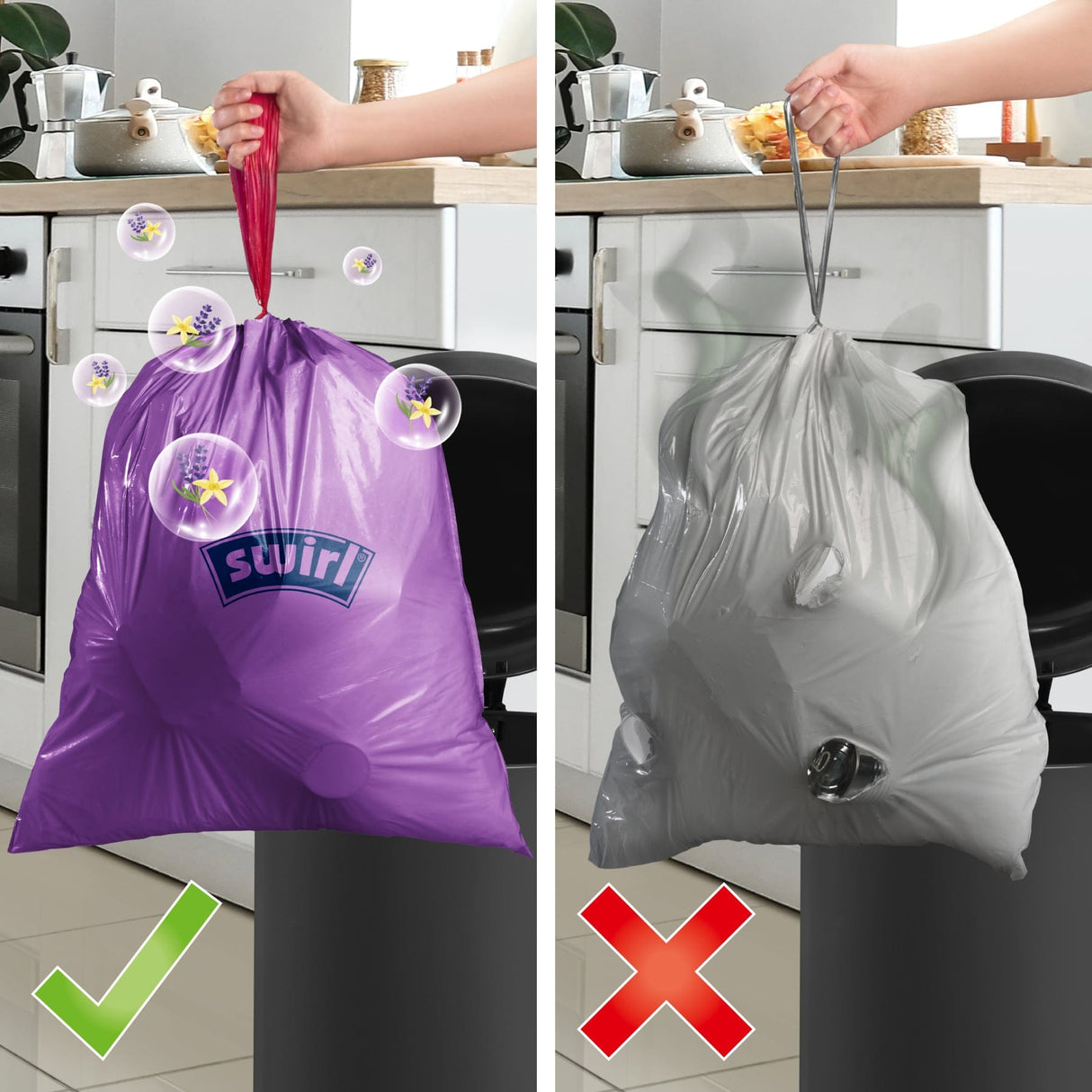 Swirl®  Duft - Müllbeutel Reißfest, Vanille-Lavendel, 10 Liter
