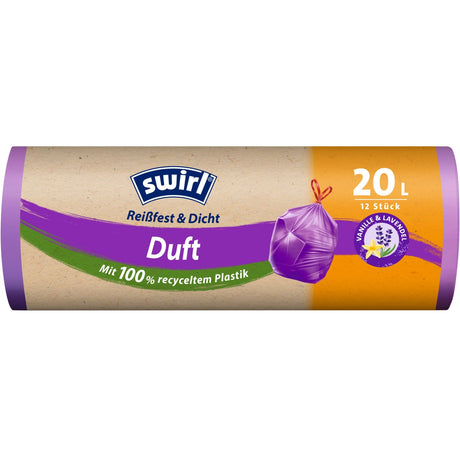 Swirl®  Duft - Müllbeutel Reißfest, Vanille-Lavendel, 20 Liter 1 Rolle = 12 Beutel