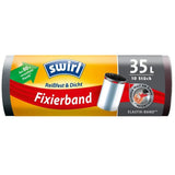 swirl Mülleimerbeutel mit Fixierband schwarz 35 Liter