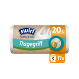 Swirl® Müllbeutel mit Tragegriff, 20 Liter 1 Karton = 16 Rollen à 17 Stück