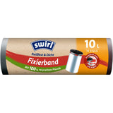 Swirl® Müllbeutel Reißfest, mit Fixierband, 10 Liter 1 Rolle = 15 Beutel