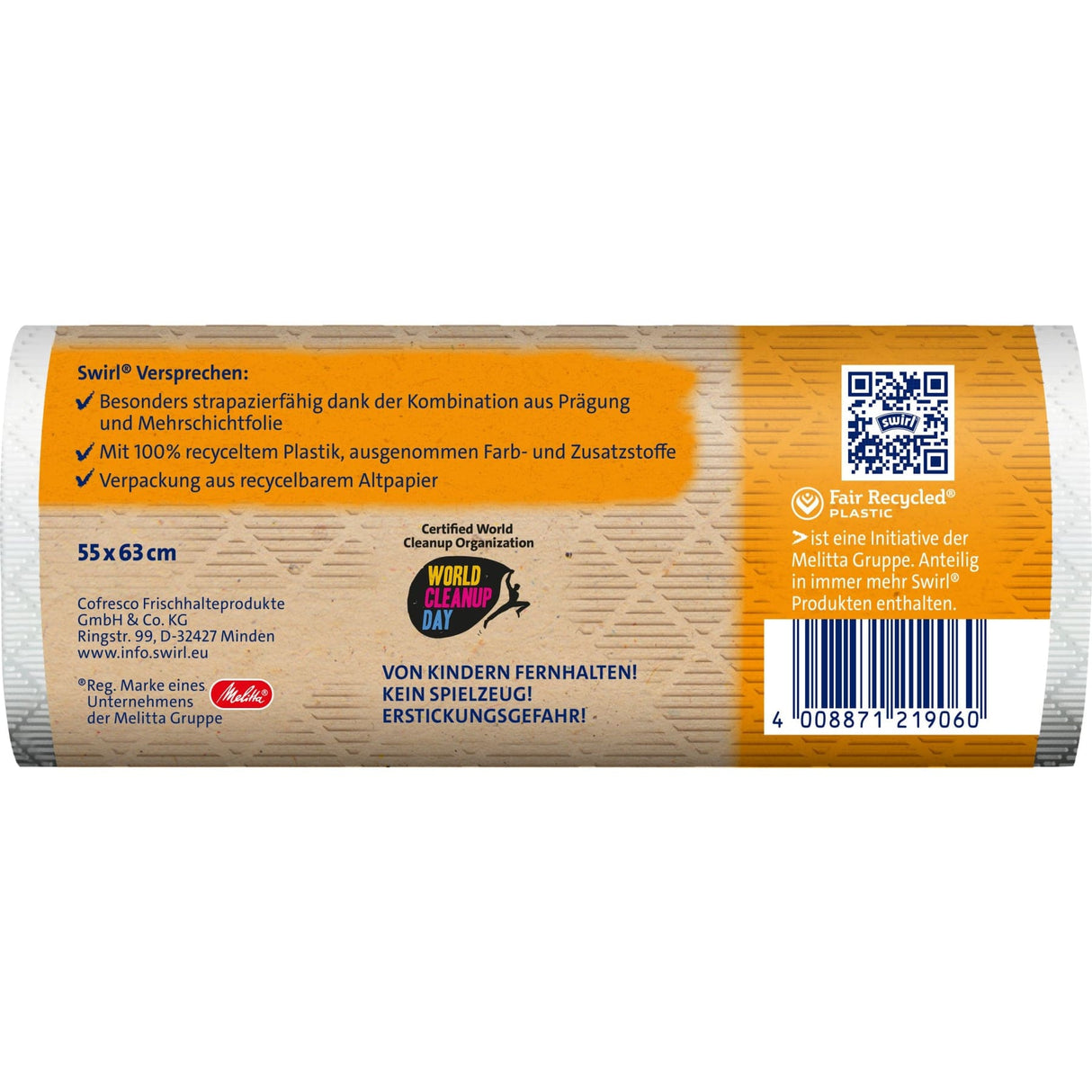 Swirl® Müllbeutel reißfest, mit Zugband, 35 Liter