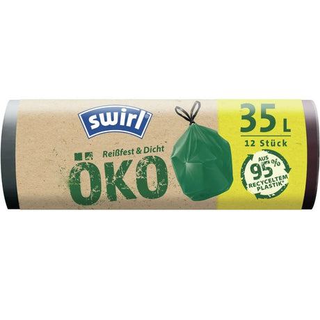 swirl Öko-Mülleimerbeutel mit Zugband grün 35 Liter