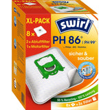 Swirl® PH 86/99 EcoPor® Staubsaugerbeutel Vorteilspack für Philips 8 Beutel, 2 Abluftfilter, 1 Motorfilter