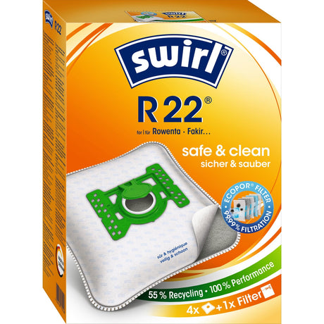 Swirl® R 22 MicroPor® Plus Green Staubsaugerbeutel 1 Packung = 4 Stück + 1 Filter
