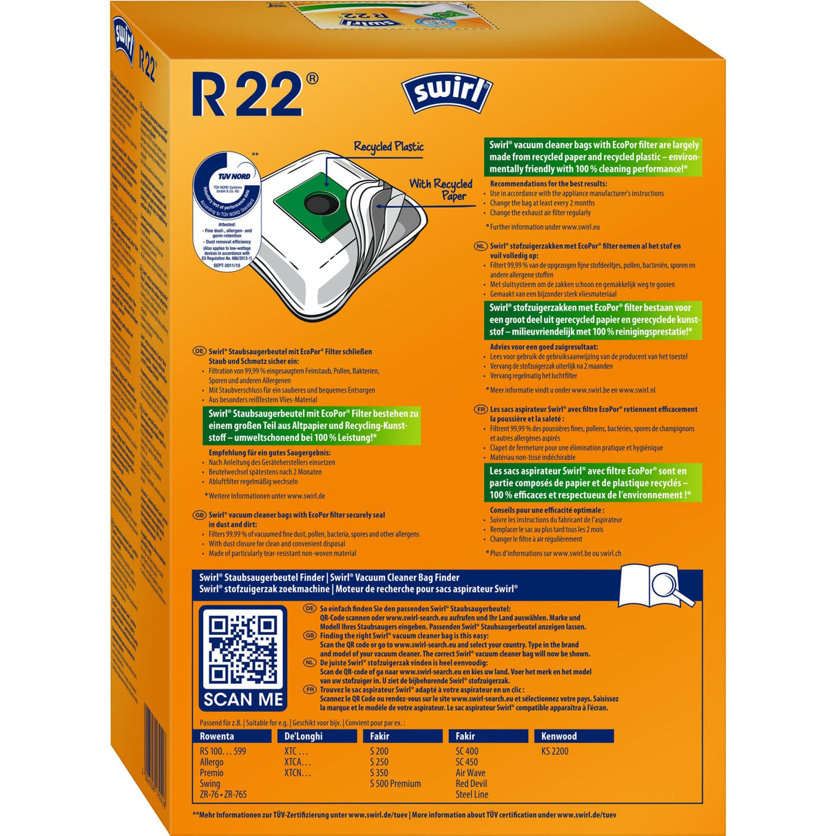 Swirl® R 22 MicroPor® Plus Green Staubsaugerbeutel