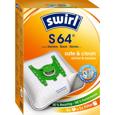 Swirl® S 64 (S 66) Ecopor® Staubsaugerbeutel 1 Paket = 3 Packungen mit je 4 Stück