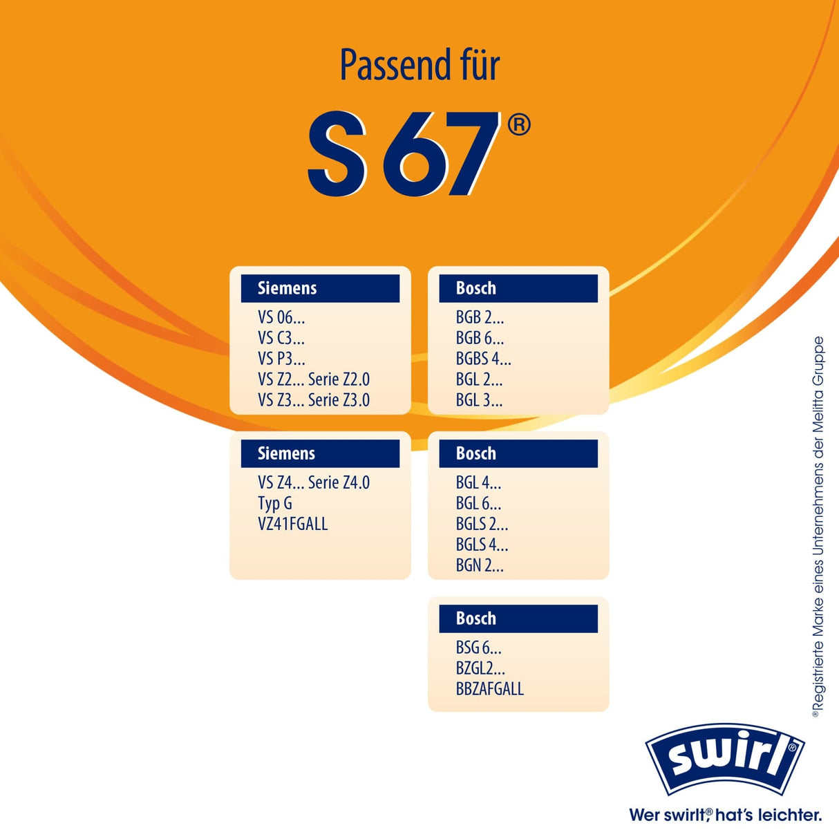 Swirl® S 67 EcoPor® XL Staubsaugerbeutel, Vorteilspack