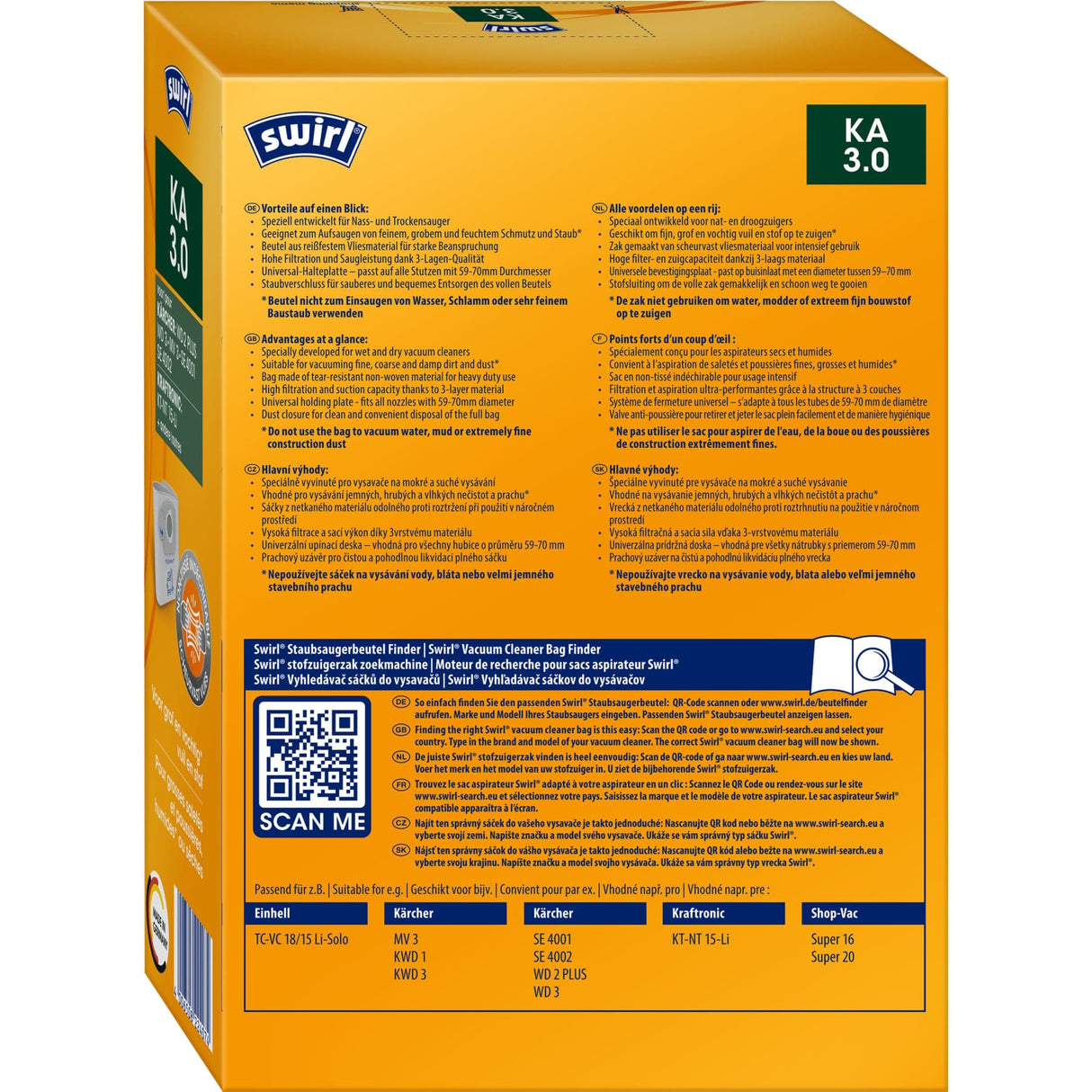 Swirl® Staubsaugerbeutel KA 3.0