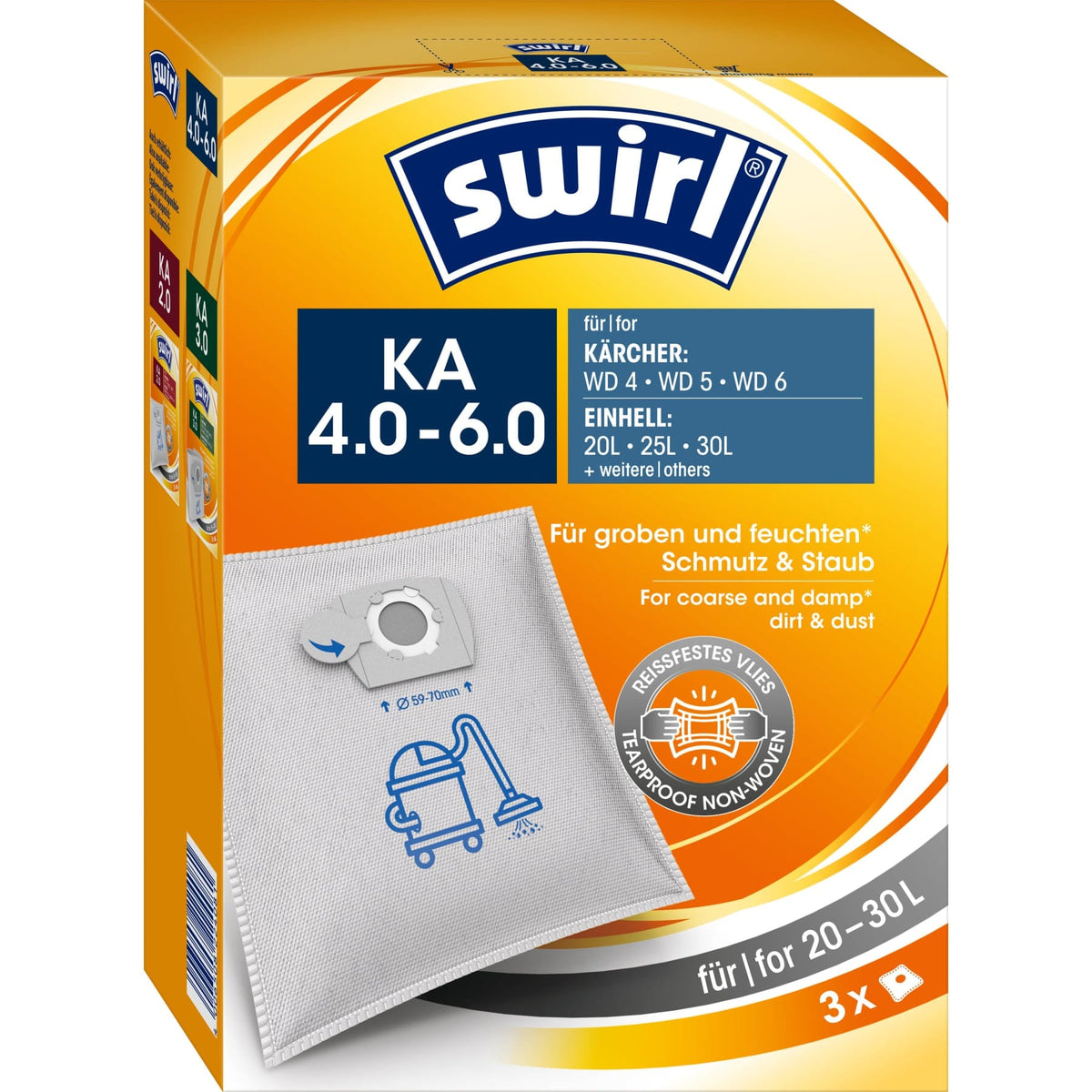 SWIRL Staubsaugerbeutel KA 4.0-6.0 für Kärcher WD 4/5/6 – mundizio