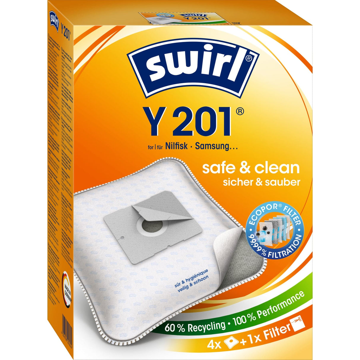 Swirl Y 201 MicroPor® PLUS AirSpace® Staubsaugerbeutel