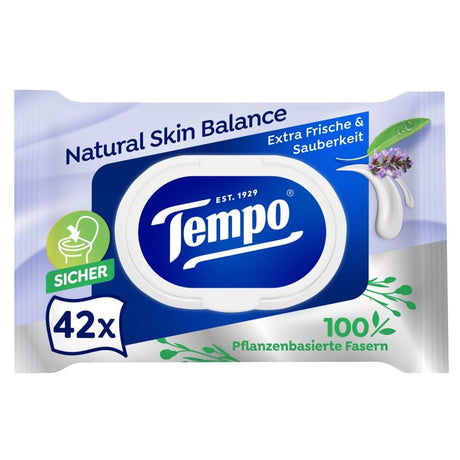 Tempo Natural Skin Balance - Beruhigend feuchte Toilettentücher