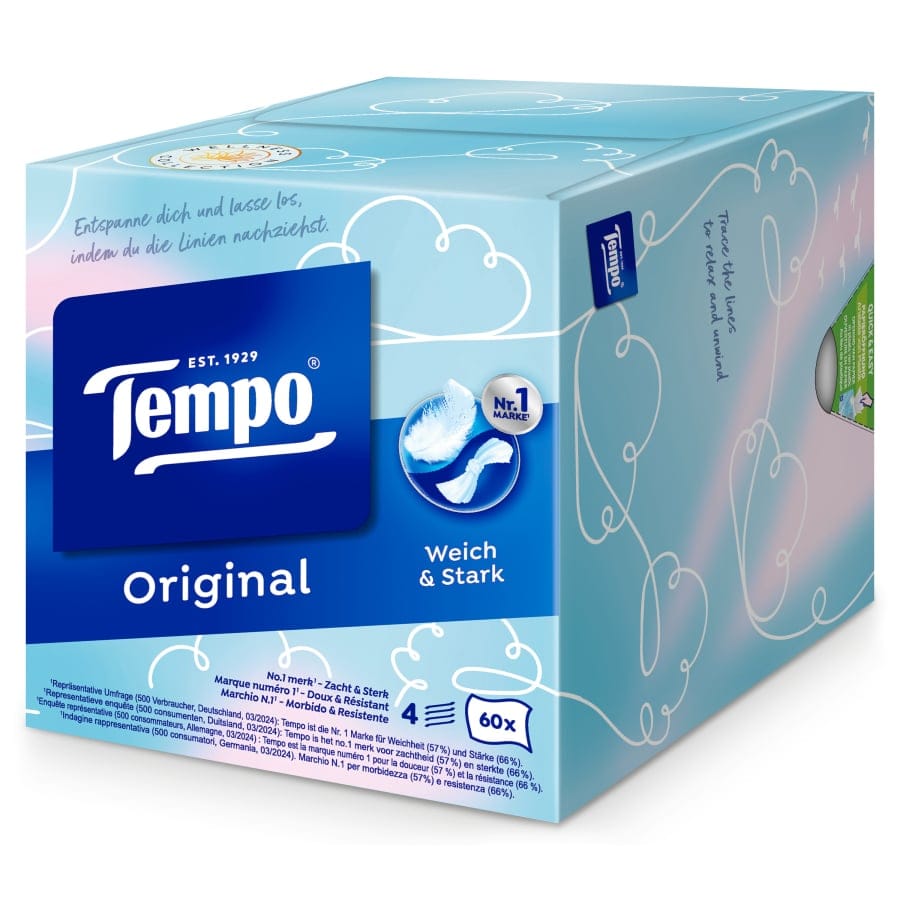 Tempo Original Taschentücher Würfelbox