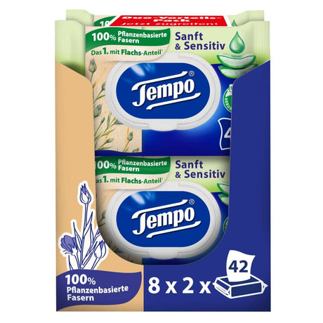 Tempo sanft & sensitive Toilettentücher Großpackung