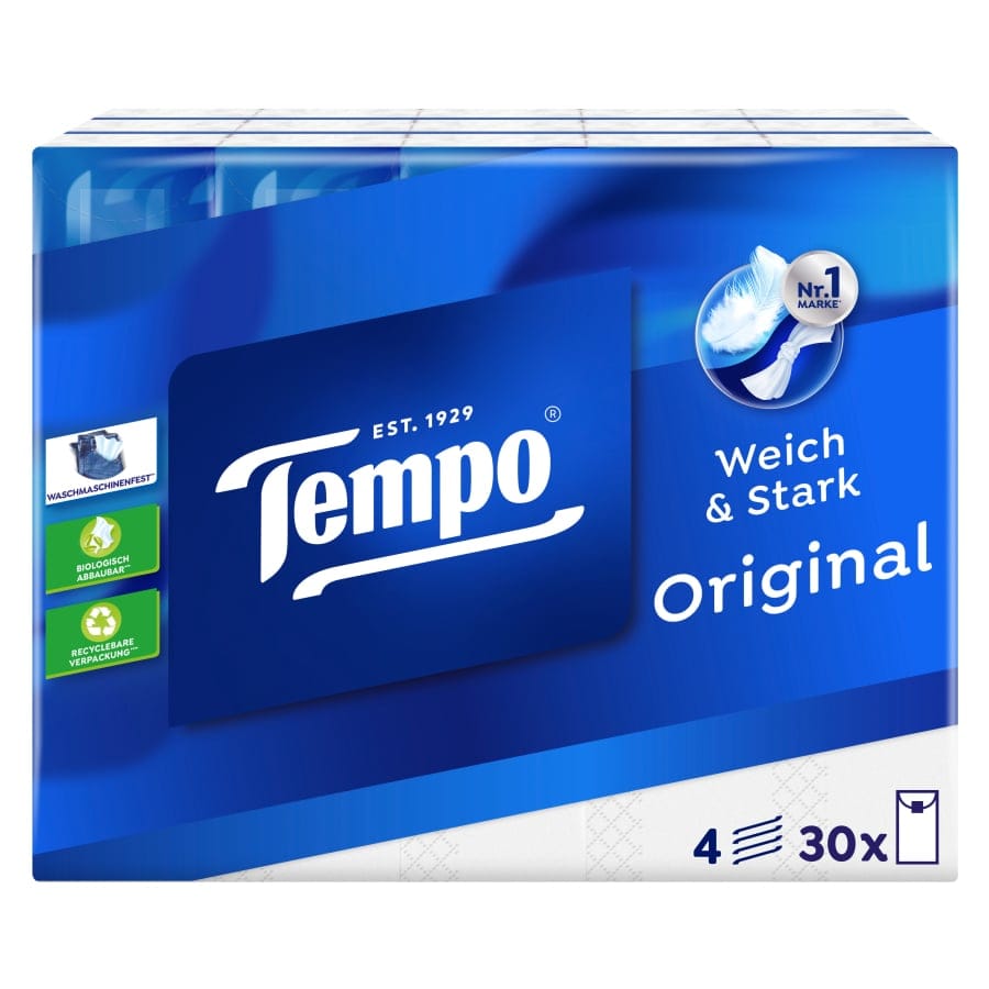 Tempo Taschentücher, samtig weich 1 Packung = 30 x 10 Tücher = 300 Tücher