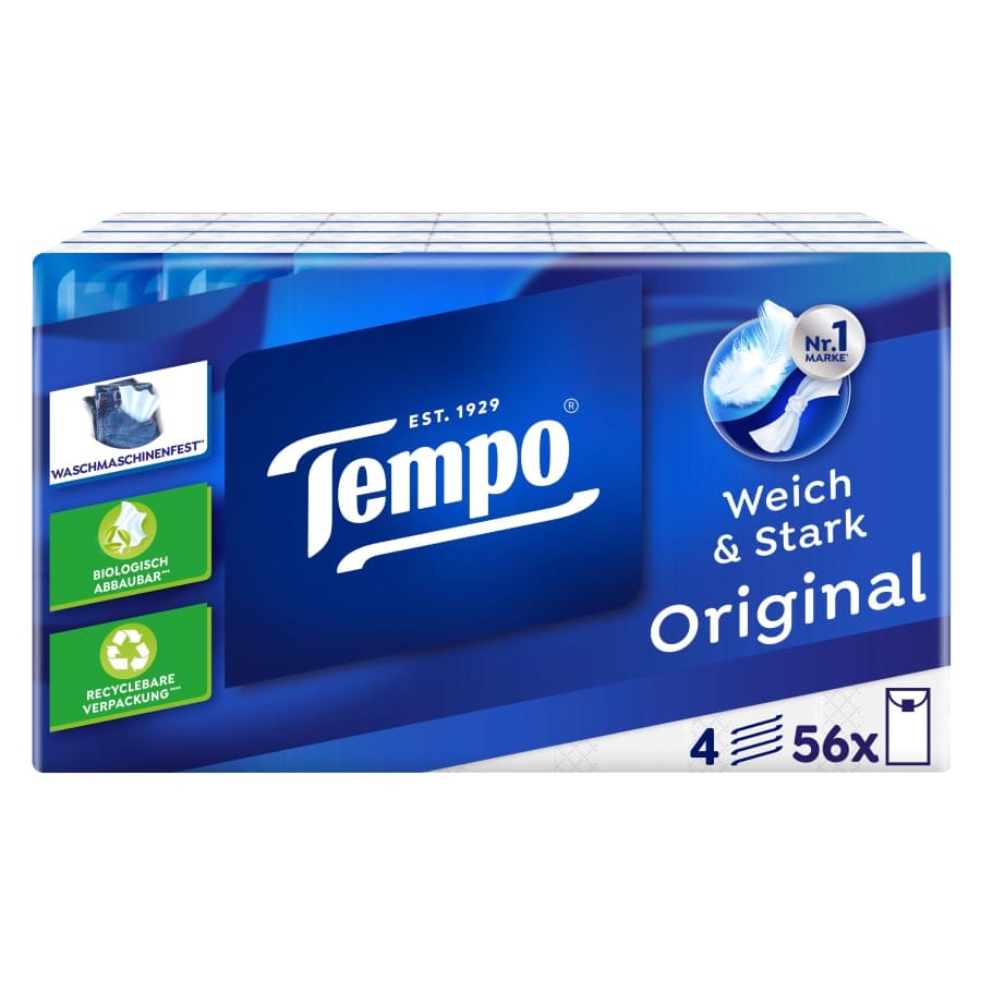 Tempo Taschentücher, samtig weich 1 Packung = 56 x 10 Tücher = 560 Tücher