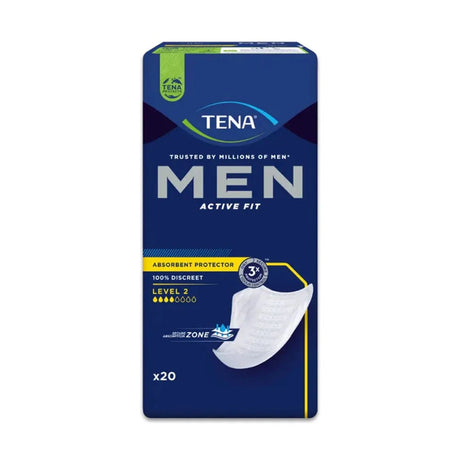 TENA Men Active Fit Level 2 Inkontinenzeinlagen für mittleren Harnverlust, diskret und sicher.