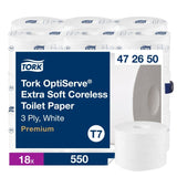 Tork OptiServe Coreless Toilettenpapier hülsenlos 3-lagig weiß