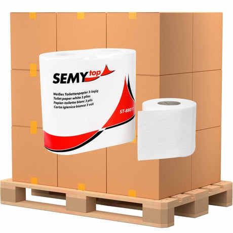 Toilettenpapier, 3-lagig, weiss, 100 % Zellstoff