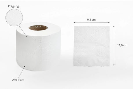 Toilettenpapier, Tissue, 2-lagig, weiß