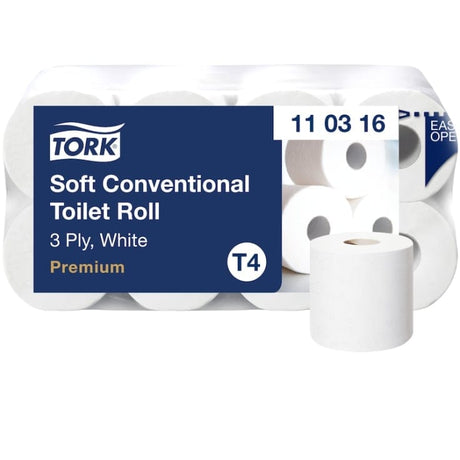 Tork Kleinrollen Toilettenpapier T4 Premium 3-lagig weiß 9× 8 Rollen X 250 Blatt