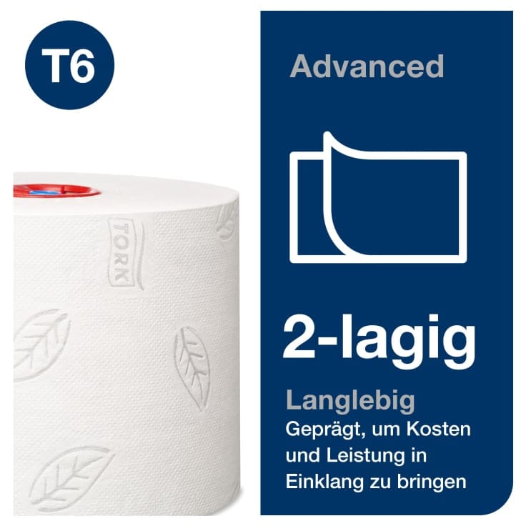 Tork Midi Toilettenpapier T6 Advanced 2-lagig weiß