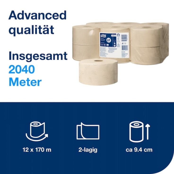 Tork Mini Jumbo Toilettenpapier 2-lagig natur