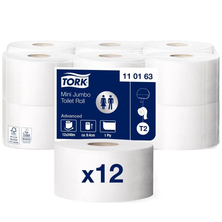 Tork Mini Jumbo Toilettenpapier T2 Advanced einlagig weiß
