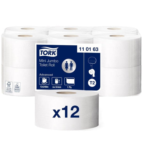 Tork Mini Jumbo Toilettenpapier T2 Advanced einlagig weiß
