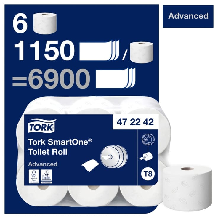Tork Toilettenpapier SmartOne T8 kompatibel weiß Reinigungsbedarf
