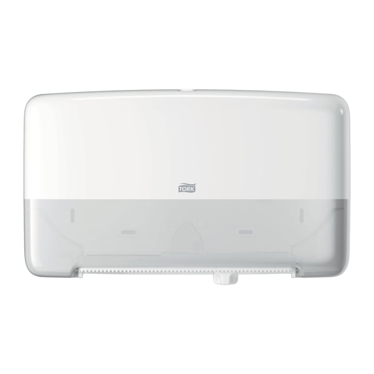 Tork Elevation Doppelrollenspender Mini Jumbo Toilettenpapier weiß, 432 x 256 x 146 mm