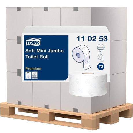 Tork Mini Jumbo Toilettenpapier T2 Premium 2-lagig 1 Palette = 36 Karton à 12 x 170 Meter