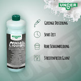 UNGER NinJa Liquid Fensterreinigungsseife infografik