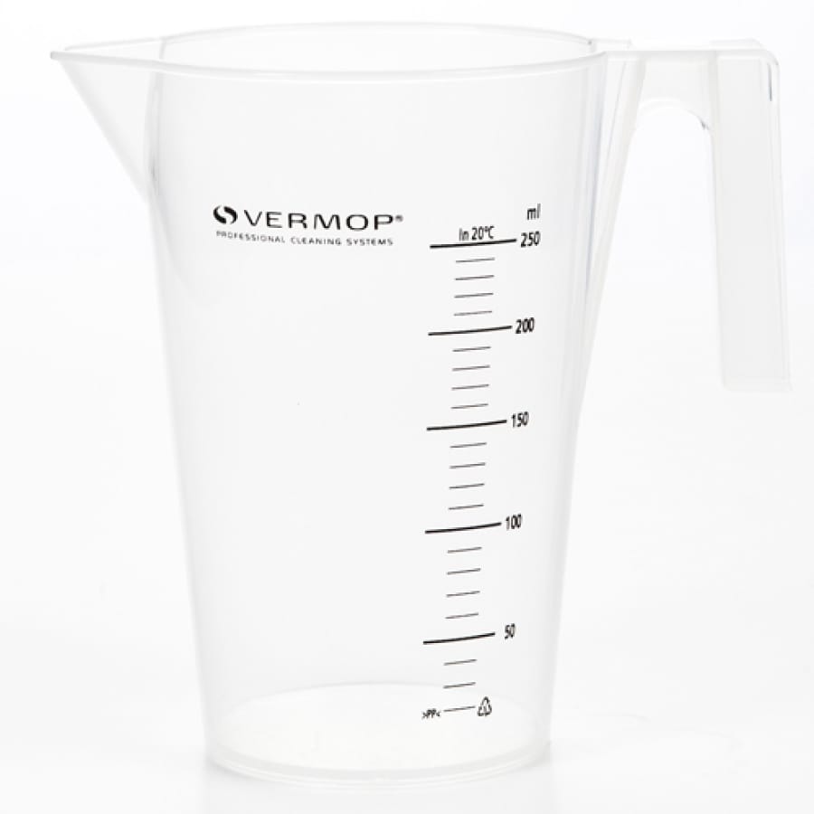 VERMOP Messbecher aus Kunststoff mit Prägeskala 250 ml