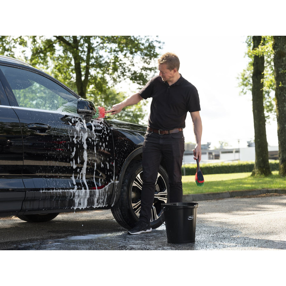 Vikan Autowaschbürste für Leichtmetallfelgen, Ø 105 mm, 425 mm