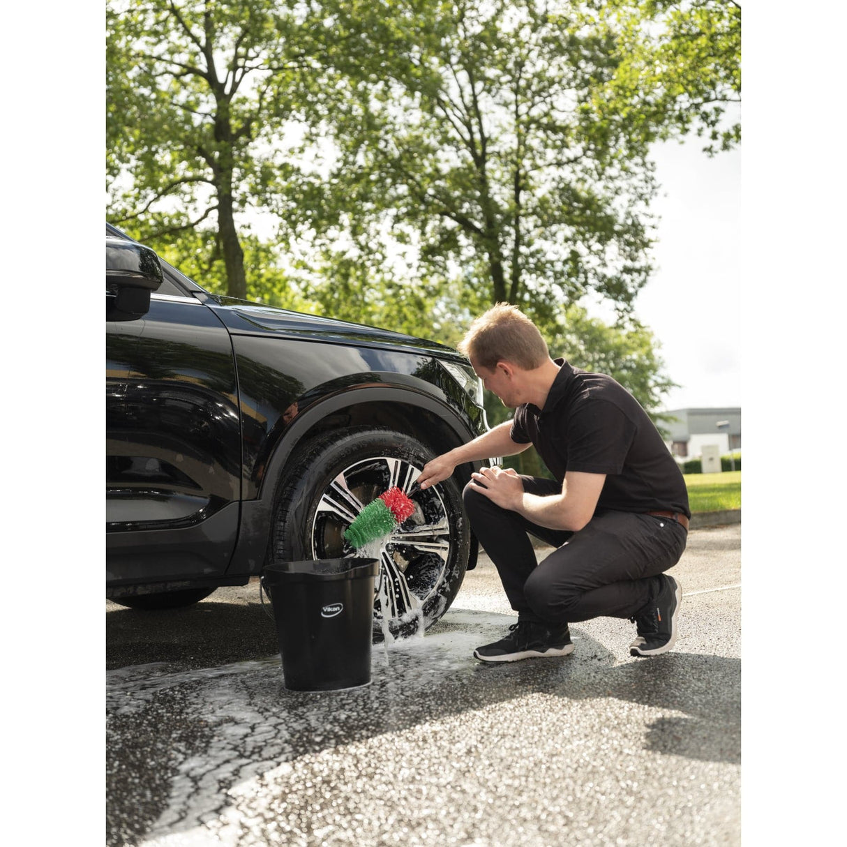 Vikan Autowaschbürste für Leichtmetallfelgen, Ø 105 mm, 425 mm