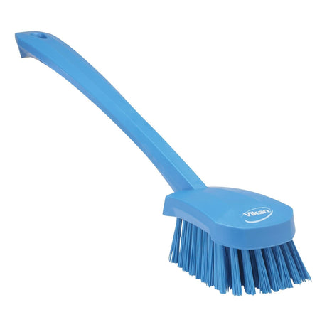 Vikan Langstielige Waschbürste, hart Blau