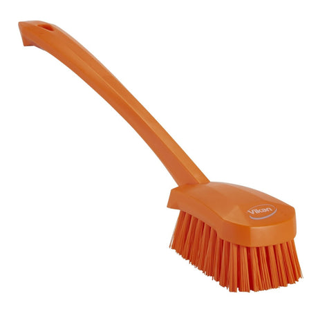 Vikan Langstielige Waschbürste, hart Orange