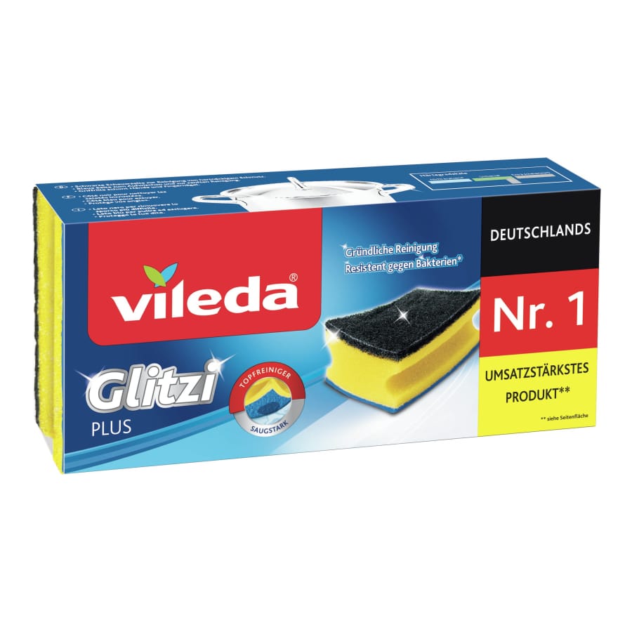 Vileda Glitzi Plus Topfreiniger mit Antibac 3 stück