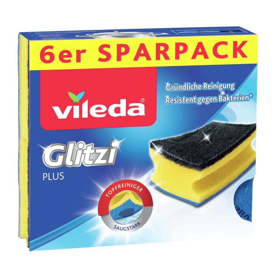 Vileda Glitzi Plus Topfreiniger mit Antibac 6 stück