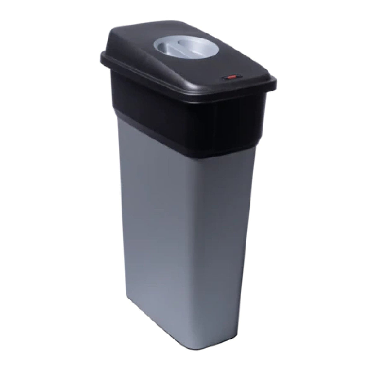 Vileda Professional Geo Mülleimer, 49 x 29 x 73 cm, 70 Liter 70 l, Schwarz Grau Inkl Deckel Mit Griff