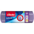 Vileda SUPER+ 30 Liter Müllbeutel, Lavendel Duft, mit Zugband 1 Rolle = 15 Beutel