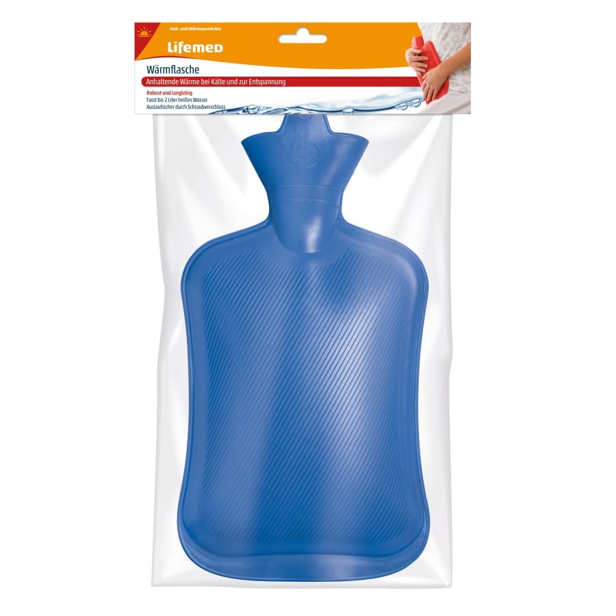 Wärmeflasche, 2 Liter 1 Stück - blau